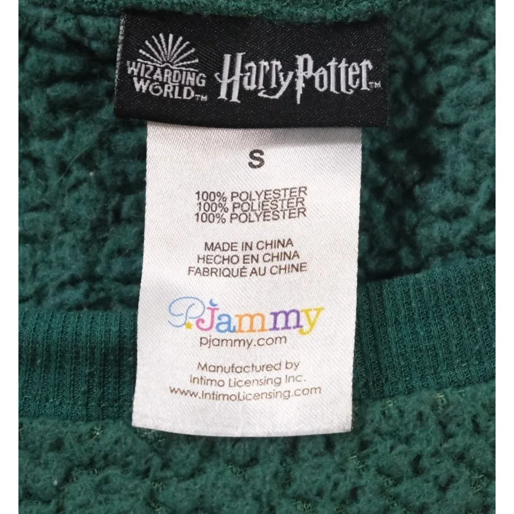 Harry Potter Sweatshirt Womens S Green Slytherin Sleepwear Sherpa Fleece